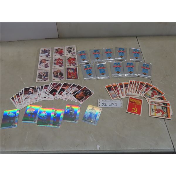 Hockey Cards: 10 Unopened McDonald's 1991 NHL All Stars, 1991 McDonald's 1-25 Set with 6 Holos, 199