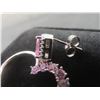 Image 5 : New Platinum Plated 1.0ct Emerald Cut Pink Simulated Diamond (CZ) Heart Dangle Earrings