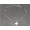 Image 4 : New Platinum Plated 1.0ct Simulated Diamond (CZ) Heart Necklace, Adjustable 16-18" Long