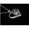 Image 6 : New Platinum Plated 1.0ct Simulated Diamond (CZ) Heart Necklace, Adjustable 16-18" Long