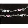 Image 2 : New Platinum Plated Pear Cut Pink Simulated Diamond (CZ) Bracelet, Adjustable 7-8.5" Long