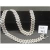 Image 1 : New Platinum Plated 14.0mm Iced Out Cuban Link Necklace, 19.5" Long