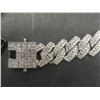 Image 6 : New Platinum Plated 14.0mm Iced Out Cuban Link Necklace, 19.5" Long