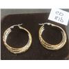 Image 1 : New Platinum and 18K Gold Plated 40.0mm Triple Hoop Earrings