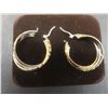 Image 2 : New Platinum and 18K Gold Plated 40.0mm Triple Hoop Earrings