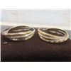 Image 3 : New Platinum and 18K Gold Plated 40.0mm Triple Hoop Earrings