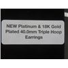 Image 8 : New Platinum and 18K Gold Plated 40.0mm Triple Hoop Earrings