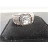Image 4 : New Platinum Plated 1.0ct Simulated Diamond (CZ) Man's Ring, Resizeable