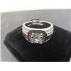 Image 6 : New Platinum Plated 1.0ct Simulated Diamond (CZ) Man's Ring, Resizeable