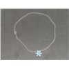 Image 4 : New Platinum Plated 20.0mm Blue Simulated Diamond (CZ) Snowflake Necklace, Chain 18" Long