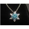 Image 5 : New Platinum Plated 20.0mm Blue Simulated Diamond (CZ) Snowflake Necklace, Chain 18" Long