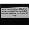 Image 8 : New Platinum Plated 20.0mm Blue Simulated Diamond (CZ) Snowflake Necklace, Chain 18" Long