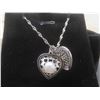 Image 2 : New Platinum Plated Simulated Diamond (CZ) Heart Cluster Necklace with Synthetic Pearl, Adjustable