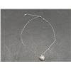 Image 5 : New Platinum Plated Simulated Diamond (CZ) Heart Cluster Necklace with Synthetic Pearl, Adjustable