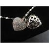 Image 6 : New Platinum Plated Simulated Diamond (CZ) Heart Cluster Necklace with Synthetic Pearl, Adjustable