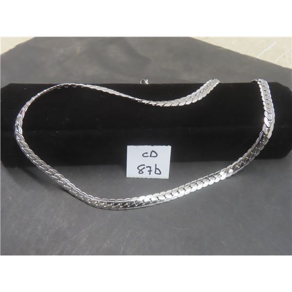 New Platinum Plated 8.0mm Serpentine Necklace, 23.5" Long