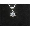 Image 4 : New 925 Sterling Silver 1.0ct Moissanite Lab Diamond Solitaire Necklace, Adjustable 16-17", Mounted