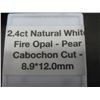 Image 5 : 2.4ct Natural White Fire Opal, Pear Cabochon Cut, 8.9 x 12.0mm