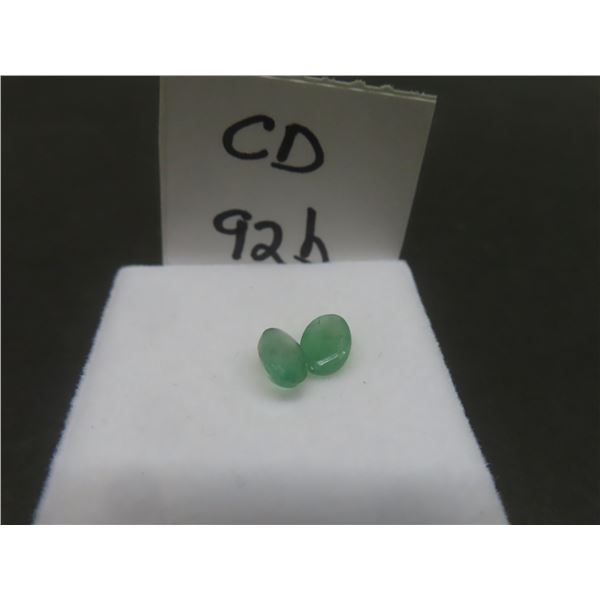 1.3ct Natural Emerald, Untreated, Oval Cut, 4.9 x 6.8mm and 4.7 x 6.4mm