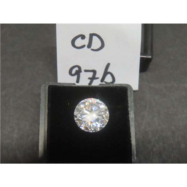 New 4.0ct Moissanite Lab Diamond, Round Brilliant Cut, GH-VVS1, GRA Report (Tests Positive with Dia