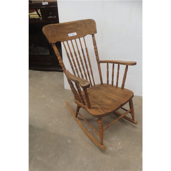 Antique Press-Back Rocking Chair