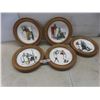 Image 1 : 5 Norman Rockwell Collector Plates with Oak Frames