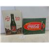 Image 1 : 2 Modern Metal Signs: Coca-Cola and 7Up, 17" x 12"