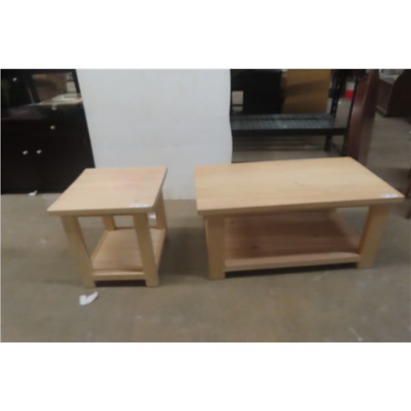 Coffee Table 20" x 24" x 24" and End Table 22" x 22" x 21 1/2"
