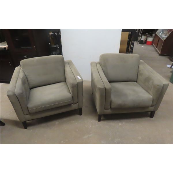 2 L/R Comfy Arm Chairs, Micro Suede