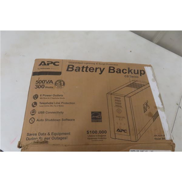 APC Battery Backup, 500VA, 300 Watts