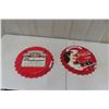 Image 1 : 2 Modern Bottle Cap Signs, 16" Diameter, Coke and Bud