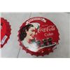 Image 3 : 2 Modern Bottle Cap Signs, 16" Diameter, Coke and Bud