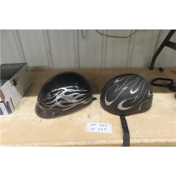 2 Motorcycle Beanie Helmets: 1 XXL and 1 S