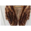 Image 3 : Vintage brown mink fur style stole with satin lining.