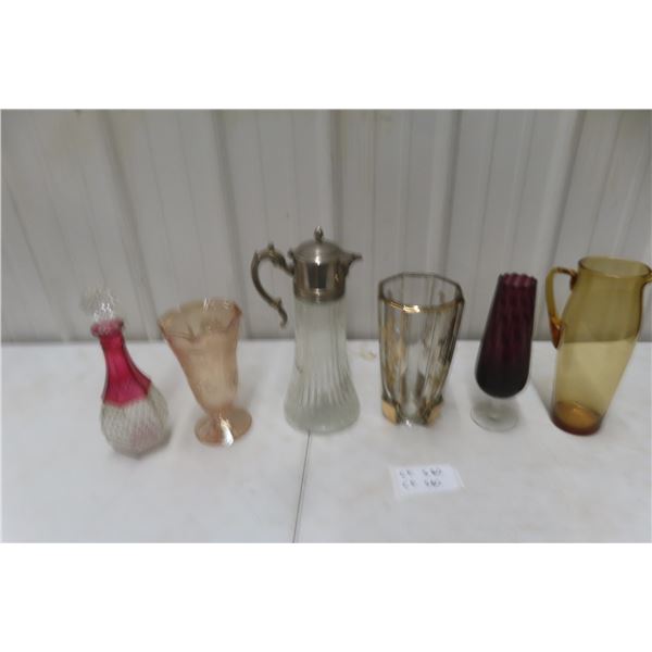 Irish Herringbone Vase, Crystal Decanter, Pitcher, and More