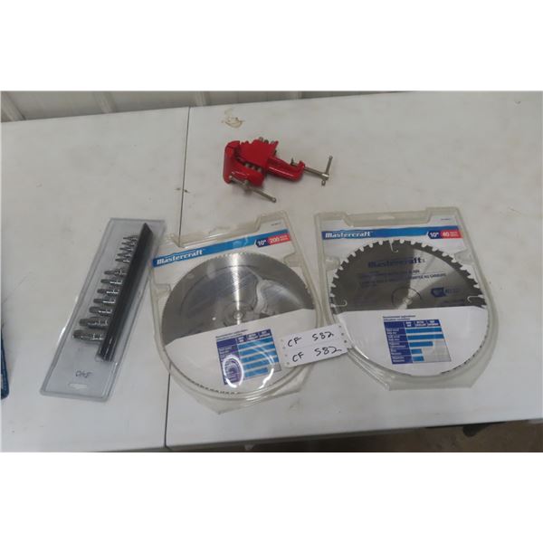 2 New 10" Circ Saw Blades — Vice and Blue Point 3/8" and 1/4" Torx