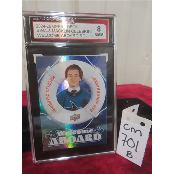 Graded Macklin Celebrini Rookie Card
