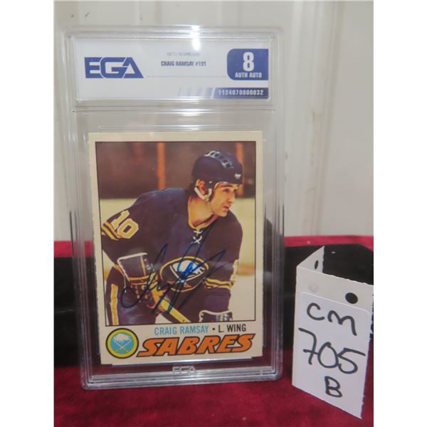 Graded Signed Craig Ramsay Buffalo Sabres Card
