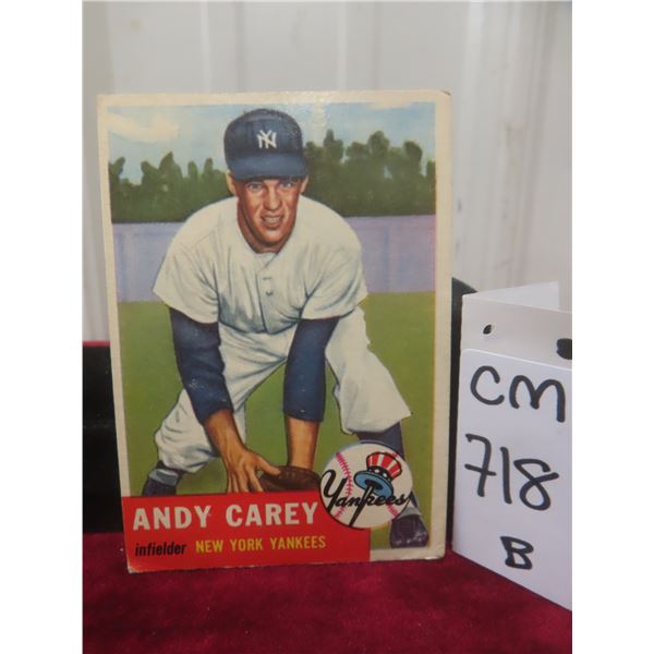 1953 Andy Carey New York Yankees Card