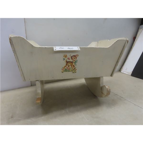 1950s Doll Cradle, 13" x 19 1/2" x 12"