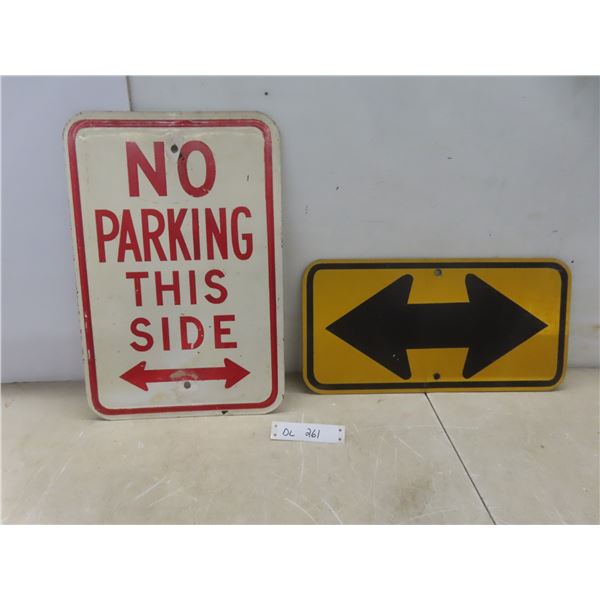2 Metal Street Signs, Largest 18" x 12"