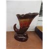 Image 3 : Ceramic Tiger, Blue Mountain Vase, MCM Black Rooster with Gold Details, and Ceramic Horn