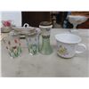 Image 11 : Cobalt Blue Glass & Silver Plated Salt Pepper Shakers & Royal Albert Cups, Saucers, Plates, Creamer,