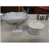 Image 12 : Cobalt Blue Glass & Silver Plated Salt Pepper Shakers & Royal Albert Cups, Saucers, Plates, Creamer,