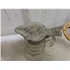 Image 12 : 2 Thermoses, Meat Grinder, Juicer, Milk Glass, Casserole Dish with Wicker Holder, and More