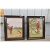 Image 1 : 2 Antique Framed Golf Pictures 23" x 29"