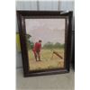 Image 2 : 2 Antique Framed Golf Pictures 23" x 29"