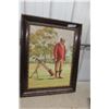 Image 5 : 2 Antique Framed Golf Pictures 23" x 29"