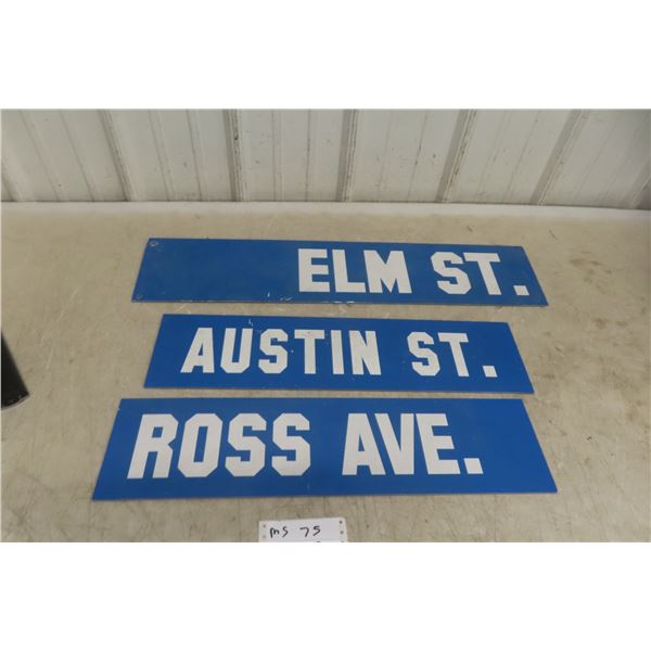 3 Winnipeg Street Signs, 2 Sided Largest 6 1/2" x 30"