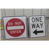 Image 1 : 2 Traffic Signs: Do Not Enter 24" x 24", One Way 18" x 24"
